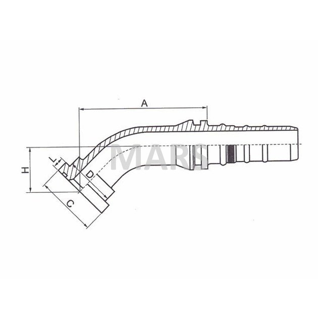 Hydr.konc. SFL 4SH Interlock DN20 / 1" 45°